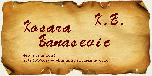 Kosara Banašević vizit kartica